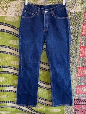 Vintage Y2K Levi's Dark Wash 517 Slim Fit Boot Cut Denim Western Jeans Size 7